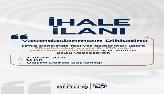 HATAY BÜYÜKŞEHİRDEN 200 SERVİS ARACI İÇİN İHALE DUYURUSU!
